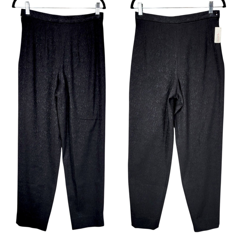Vtg Talbots Black Textured Trousers sz S Women (tag10) Career Dress Pants NEW‎